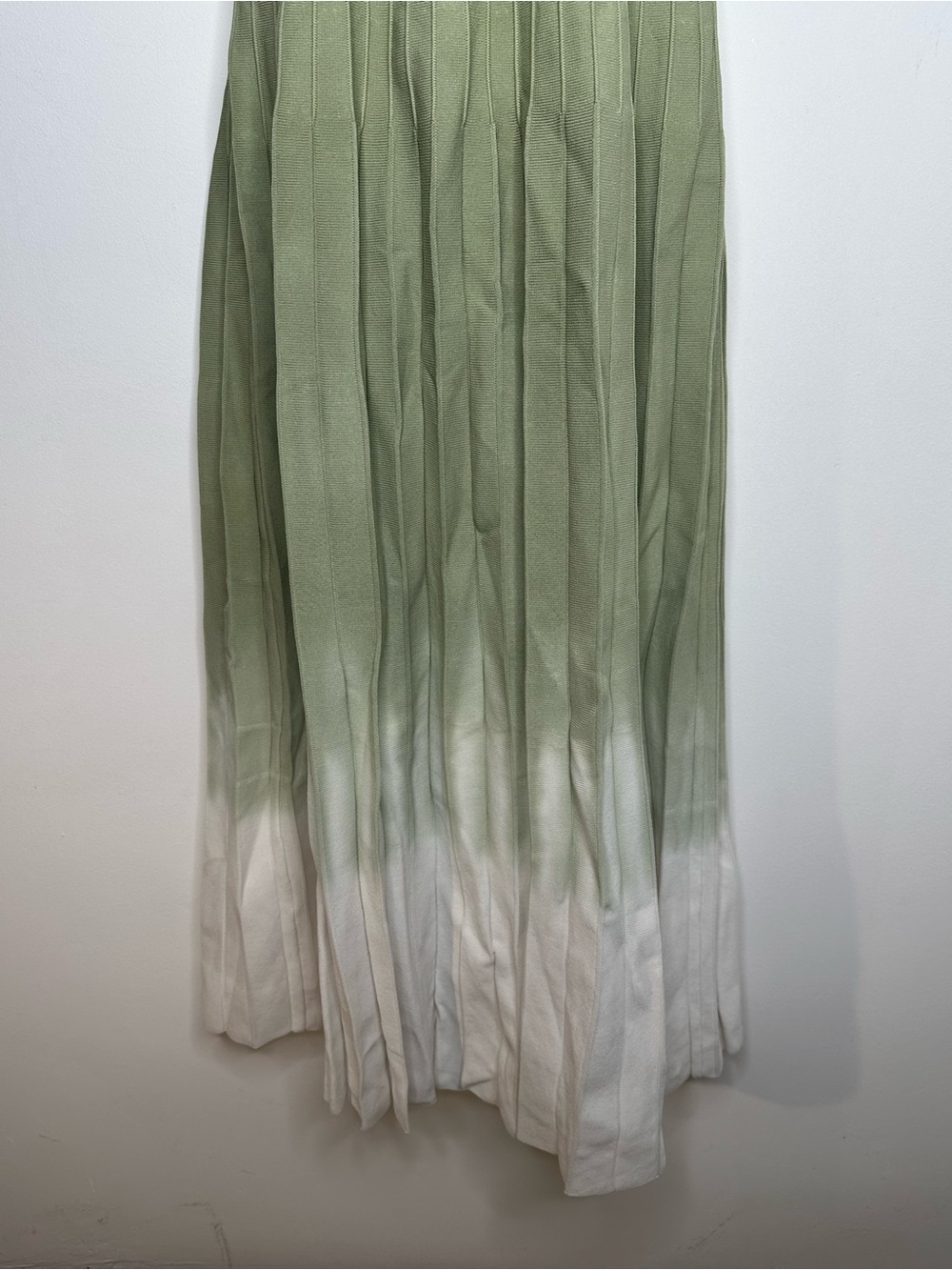 Staud knitted Tie Dye Ellison Pleated pale jade ombré dress size Large - Picture 9 of 10